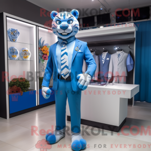 Blauer Tiger Maskottchen...