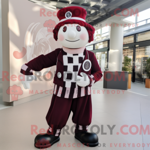 Maroon Mime-mascottekostuum...