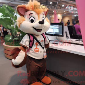Peach Skunk mascot costume...