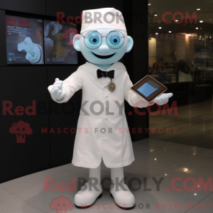 Hvid Pendant maskot kostume...
