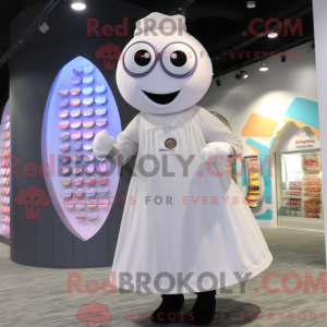 Hvid Pendant maskot kostume...