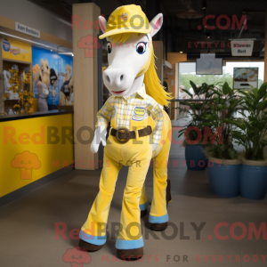 Yellow Mare maskot kostume...