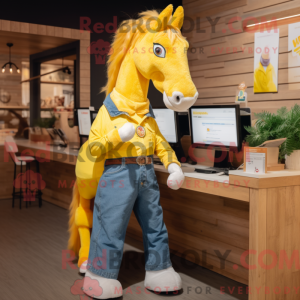 Yellow Mare maskot drakt...