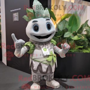 Gray Spinach mascot costume...