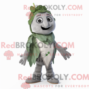 Gray Spinach mascot costume...