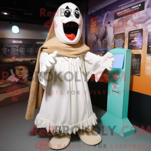 Tan Ghost maskot kostume...