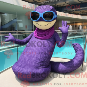 Purple Snake mascot costume...