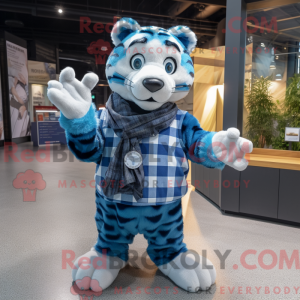 Blue Tiger maskot kostume...