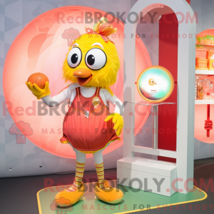 Peach Hens maskot kostume...
