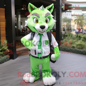 Groen Lynx-mascottekostuum...