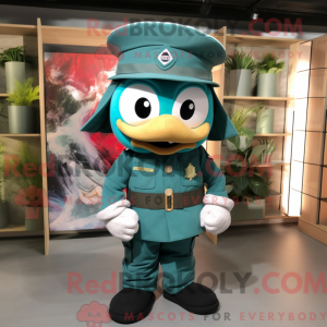 Blågrøn Beret maskot...