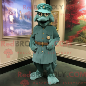 Teal Green Beret mascot...