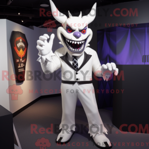 Hvit Demon maskot drakt...
