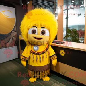 Gele Chief mascottekostuum...