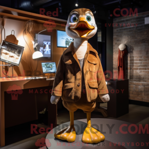 Brown Goose mascottekostuum...