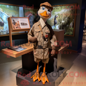 Brown Goose mascottekostuum...