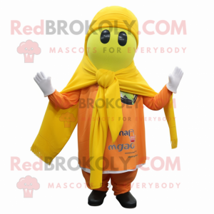 Gul Mango maskot kostume...