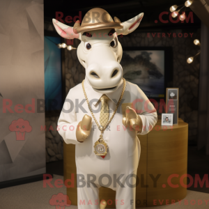 Beige Zebu-mascottekostuum...