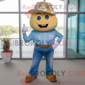 Tan Ice Cream Cone maskot...