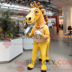 Gul Quagga maskot kostume...