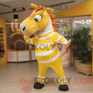 Gul Quagga maskot kostume...