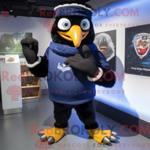 Navy Crow-maskotdraktfigur...