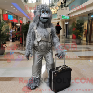Sølv orangutang maskot...