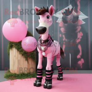 Pink Okapi maskot kostume...