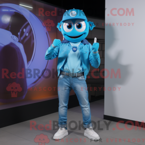 Blauw Gyro-mascottekostuum...