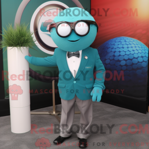 Teal Golf Ball mascot...