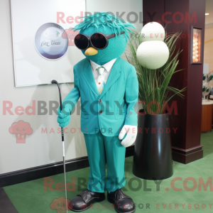 Teal Golf Ball Maskottchen...