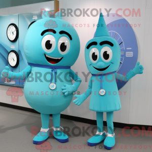 Postava maskota Cyan Pair...