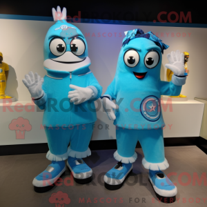 Postava maskota Cyan Pair...