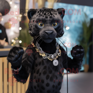 Black Leopard maskot kostym...