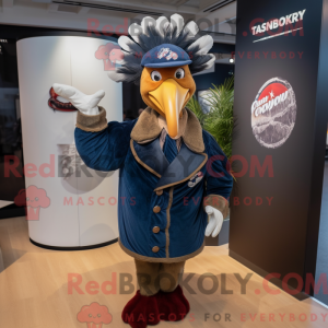 Navy Turkey mascot costume...