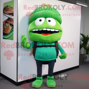 Grøn hamburger maskot...