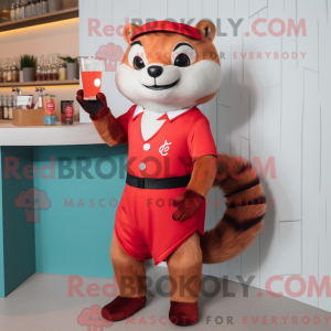 Rød Ilder maskot kostume...