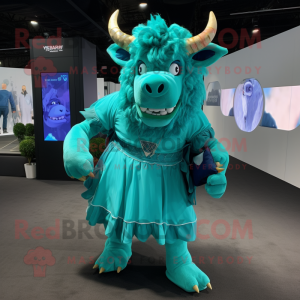 Cyan Minotaur maskot...