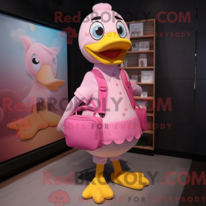Rosa Duck-maskotdraktfigur...