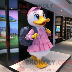 Pink Duck-mascottekostuum...