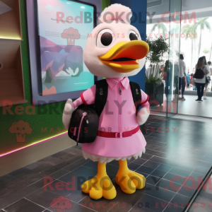 Rosa Duck-maskotdraktfigur...