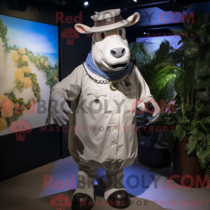 Sølv ku maskot drakt...
