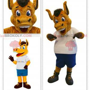 Mascote de burro potro marrom - Redbrokoly.com