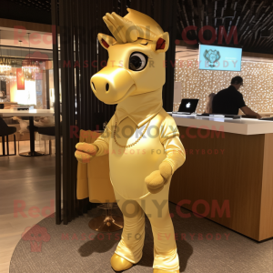 Gold Mare mascotte kostuum...