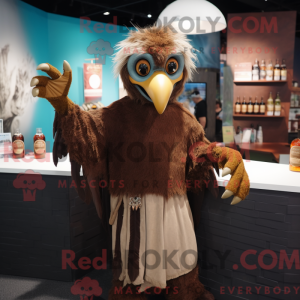 Brown Harpy mascot costume...