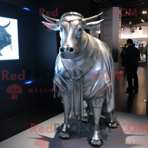 Silver Bull mascot costume...