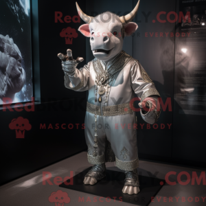 Silver Bull mascot costume...