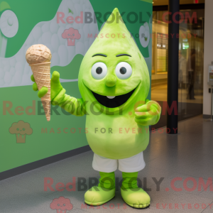 Limegrøn iskegle maskot...