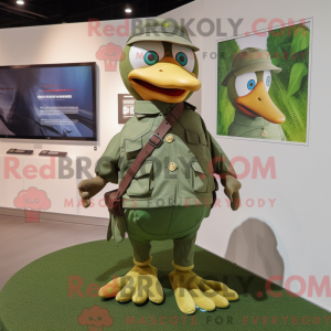 Grön Quail maskot drakt...