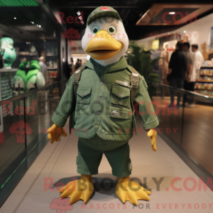 Green Quail mascot costume...